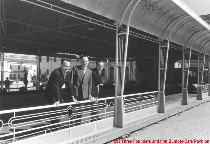 1953: Three Founders and first Bumper Cars Pavilion